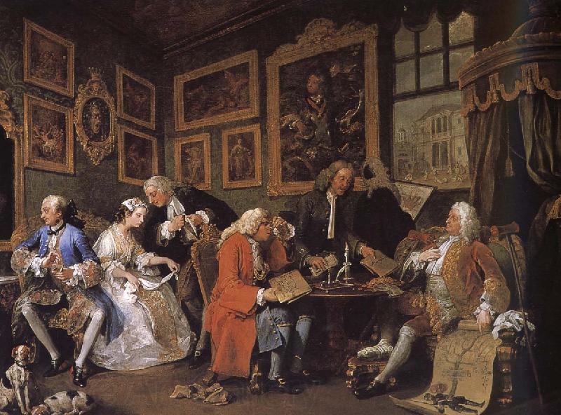 William Hogarth Group painting fashionable marriage marriage